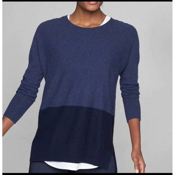 Athleta Stargazer Pullover Colorblock Sweater in Blue - Picture 1 of 5